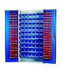 Barton 013066 Louvre Panel Cabinet with 120 Red & 60 Blue Bins