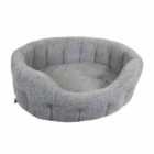 P&L Premium Oval Fleece Medium Softee Bed - Grey