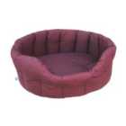 P&L Waterproof Oval Large Softee Bed - Burgundy