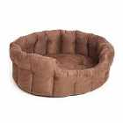 P&L Premium Oval Faux Suede Medium Softee Bed - Brown