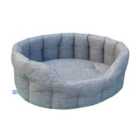 P&L Premium Oval Basket Weave Small Softee Bed - Grey
