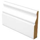 Wickes Ogee Fully Finished Satin White Skirting - 18 x 169 x 4200mm