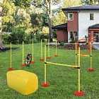 PawHut Outdoor 4 PC Pet Agility Training Garden Starter w/ Obstacle Set for Dog - Yellow