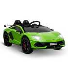 Reiten Kids Lamborghini SVJ 12V Electric Ride-On Car with Lights, Music & Remote - Green