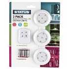 Status Remote Controlled LED Push Lights - 3 Pack