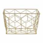 Premier Housewares Storage Basket, Matte Gold Finish, Metal Wire