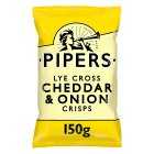 Pipers Lye Cross Cheddar & Onion Sharing Crisps, 150g