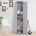 HOMCOM 1.8m Locker Office Cabinet Storage w/ Shelves Grey
