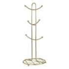 Premier Housewares 6 Mug Tree, Matte Gold, Metal Wire