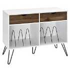 Solstice Anthe Turntable Stand with Drawers - White/Oak