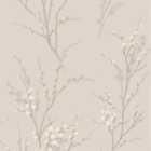 Laura Ashley Willow Dove grey Floral Smooth Wallpaper
