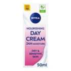 NIVEA Nourishing Day Cream for Dry and Sensitive Skin SPF15 50ml