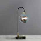 Tanner Black and Smoked Glass Table Lamp