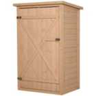 Outsunny 2' 2'' x 1' 7'' Fir Wood Outdoor Tool Storage Shed w/ 2 Shelves - Natural