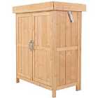 Outsunny 2' 5'' x 1' 4'' Wooden Double Door Storage Cabinet - Natural Wood
