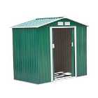 Outsunny 7' x 4' Metal Apex Storage Shed - Green