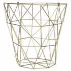 Premier Housewares Storage Basket, Gold Finish, Iron Wire