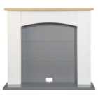 Adam Huxley Electric Stove Fireplace in Pure White & Grey 39 Inch