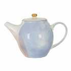 Premier Housewares Teapot, Hand Painted Porcelain, Gold Finish Rim