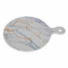Premier Housewares Marble Effect Cheese Paddle, Gold Finish Detail