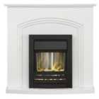 Adam 2kW Truro Fireplace in Pure White with Helios Electric Fire in Black 41 Inch