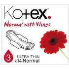 Kotex Ultra Thin Pads Normal with Wings 14 per pack