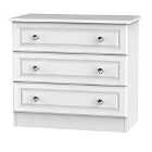 Ready Assembled Lisbon Wide Three Drawer Chest White