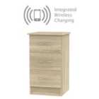 Ready Assembled Coventry 3 Drawer Bed Cabinet With Integrated Wireless Charging Bardolino Light Oak