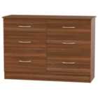 Ready Assembled Coventry 6 Drawer Wide Chest Noche Walnut