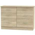 Ready Assembled Coventry 6 Drawer Wide Chest Bardolino Light Oak