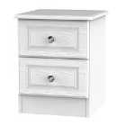 Ready Assembled Lisbon Two Drawer Bedside Cabinet White