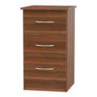 Ready Assembled Coventry 3 Drawer Bed Cabinet Noche Walnut