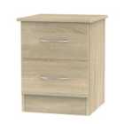 Ready Assembled Coventry 2 Drawer Bed Cabinet Bardolino Light Oak