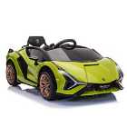 Reiten Lamborghini SIAN 12V Kids Electric Ride On Car Toy with Remote Control - Green