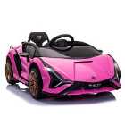 Reiten Lamborghini SIAN 12V Kids Electric Ride On Car Toy with Remote Control - Pink