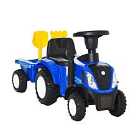 Reiten Kids Sliding Ride On Tractor with Horn & Storage - Blue