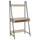 Loft Home Office Ladder Bookcase Desk w/ Oak/Grey Frames