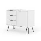 Core Products Augusta Small Sideboard With 1 Door 3 Drawers White