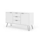 Core Products Augusta Medium Sideboard With 2 Doors, 3 Drawers White