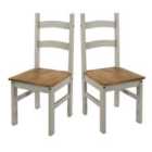 Core Products Halea Grey Pair of Solid Pinewood Chairs