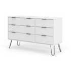Augusta 3+3 Drawer Wide Chest Of Drawers White