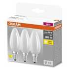 Osram 60W Filament Frosted B22D/E14 Candle LED Bulb 3 Pack - Warm White