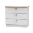 Ready Assembled Tilly 3 Drawer Chest Grey