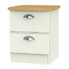Ready Assembled Tilly 2 Drawer Bedside Cabinet Cream