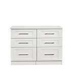 Ready Assembled York 6 Drawer Wide Chest White Ash