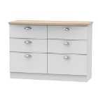 Ready Assembled Tilly 6 Drawer Wide Chest Grey