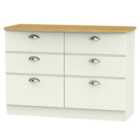 Ready Assembled Tilly 6 Drawer Wide Chest Cream