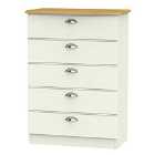 Ready Assembled Tilly 5 Drawer Chest Cream