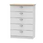 Ready Assembled Tilly 5 Drawer Chest Grey