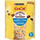 Go-Cat Crunchy and Tender Salmon Tuna and Veg Dry Cat Food 900g